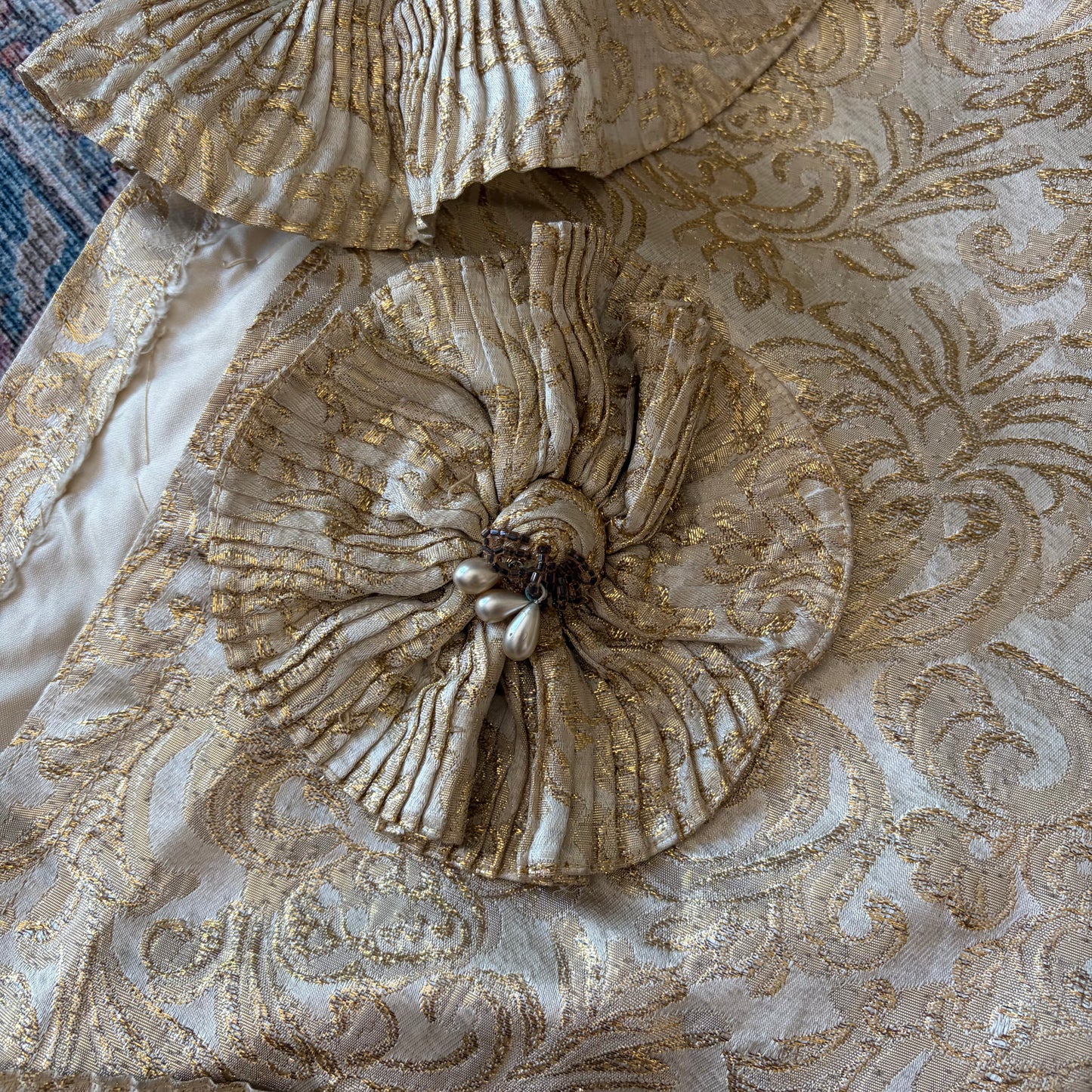 Mid-century Vintage Brocade Formal Embellished Evening Skirt - 30 Inch Waist / UK 10