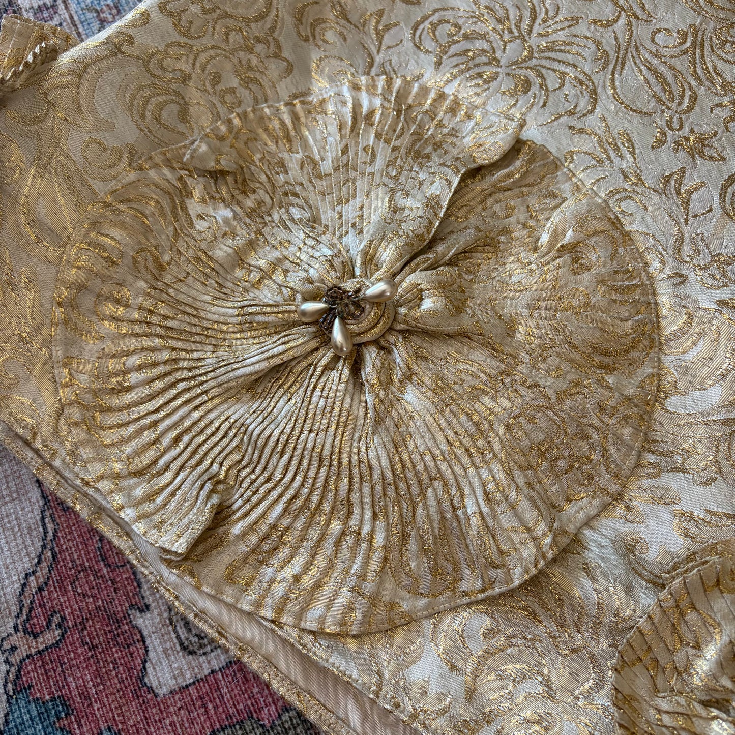 Mid-century Vintage Brocade Formal Embellished Evening Skirt - 30 Inch Waist / UK 10