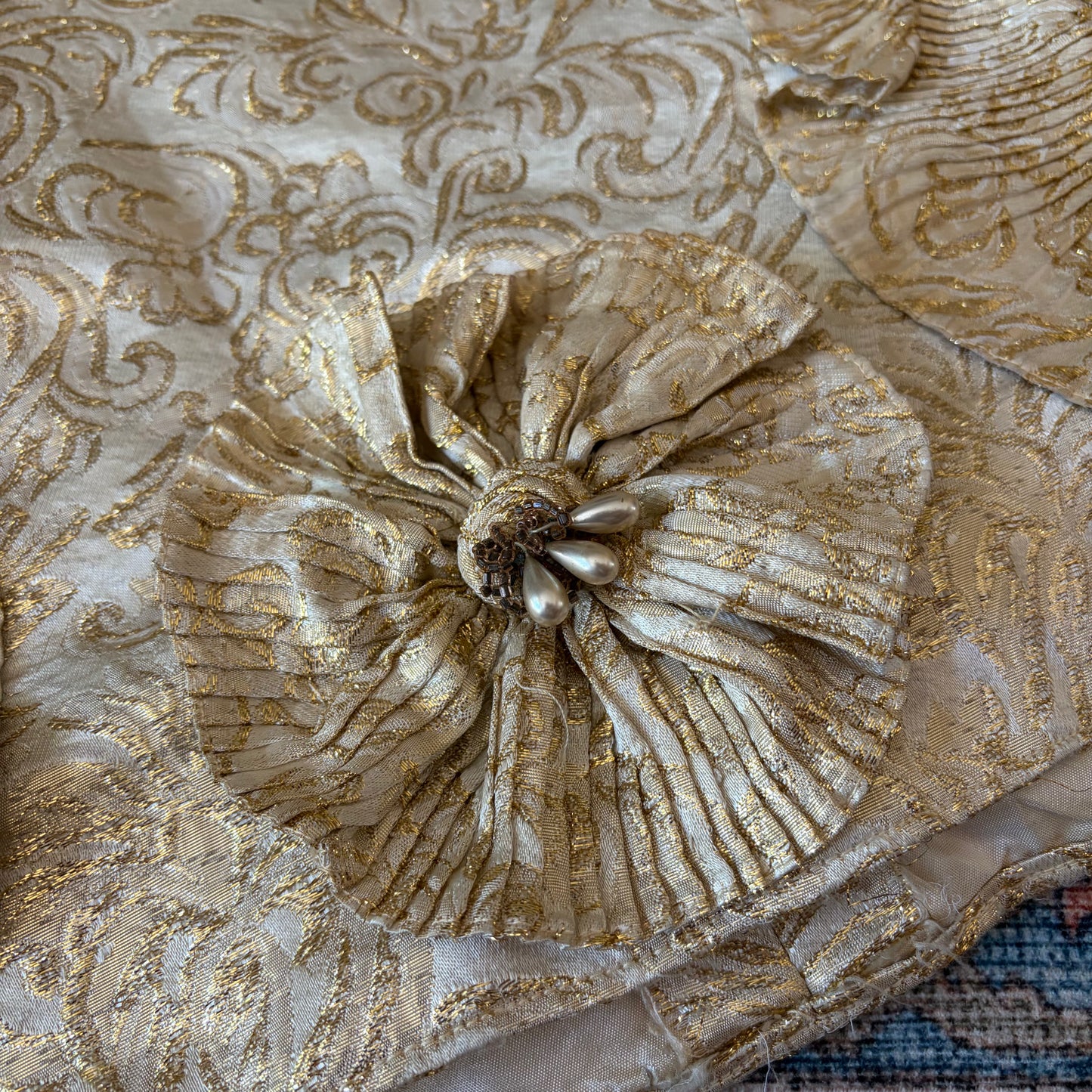 Mid-century Vintage Brocade Formal Embellished Evening Skirt - 30 Inch Waist / UK 10