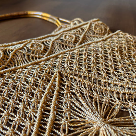 1970's Macrame Tote Bag - Vintage Piece