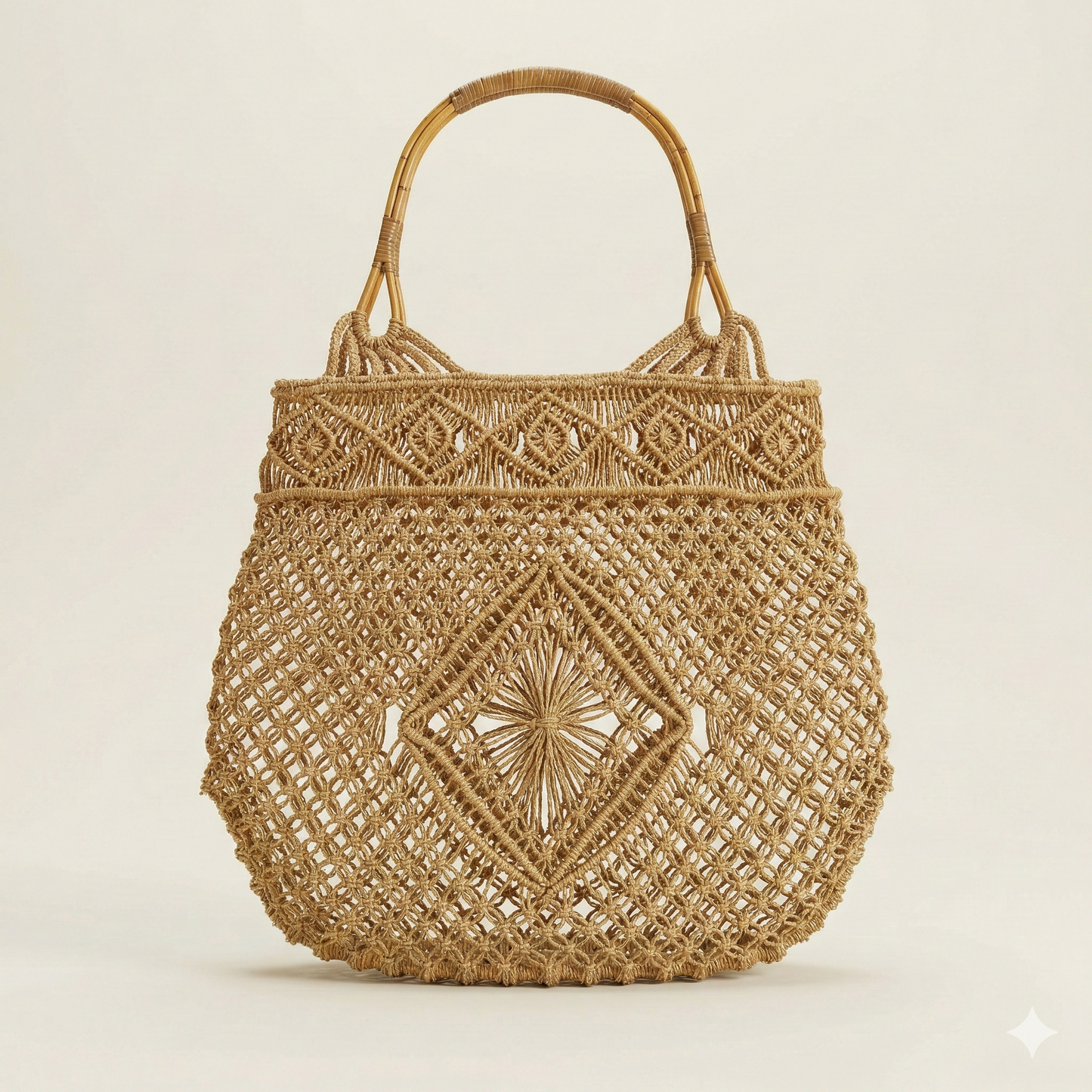 1970's Macrame Tote Bag - Vintage Piece