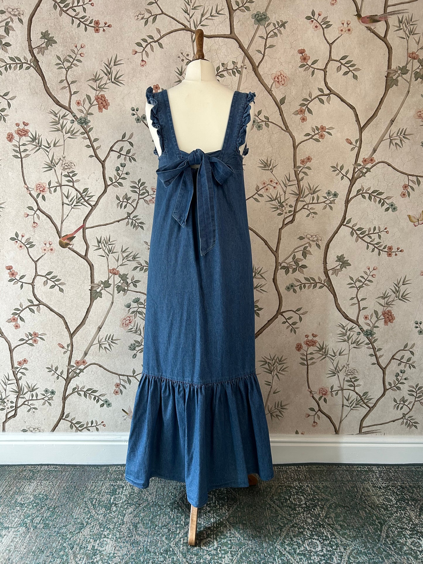 Whistles Flounce Hem, Soft Denim Maxi Dress - Uk 8