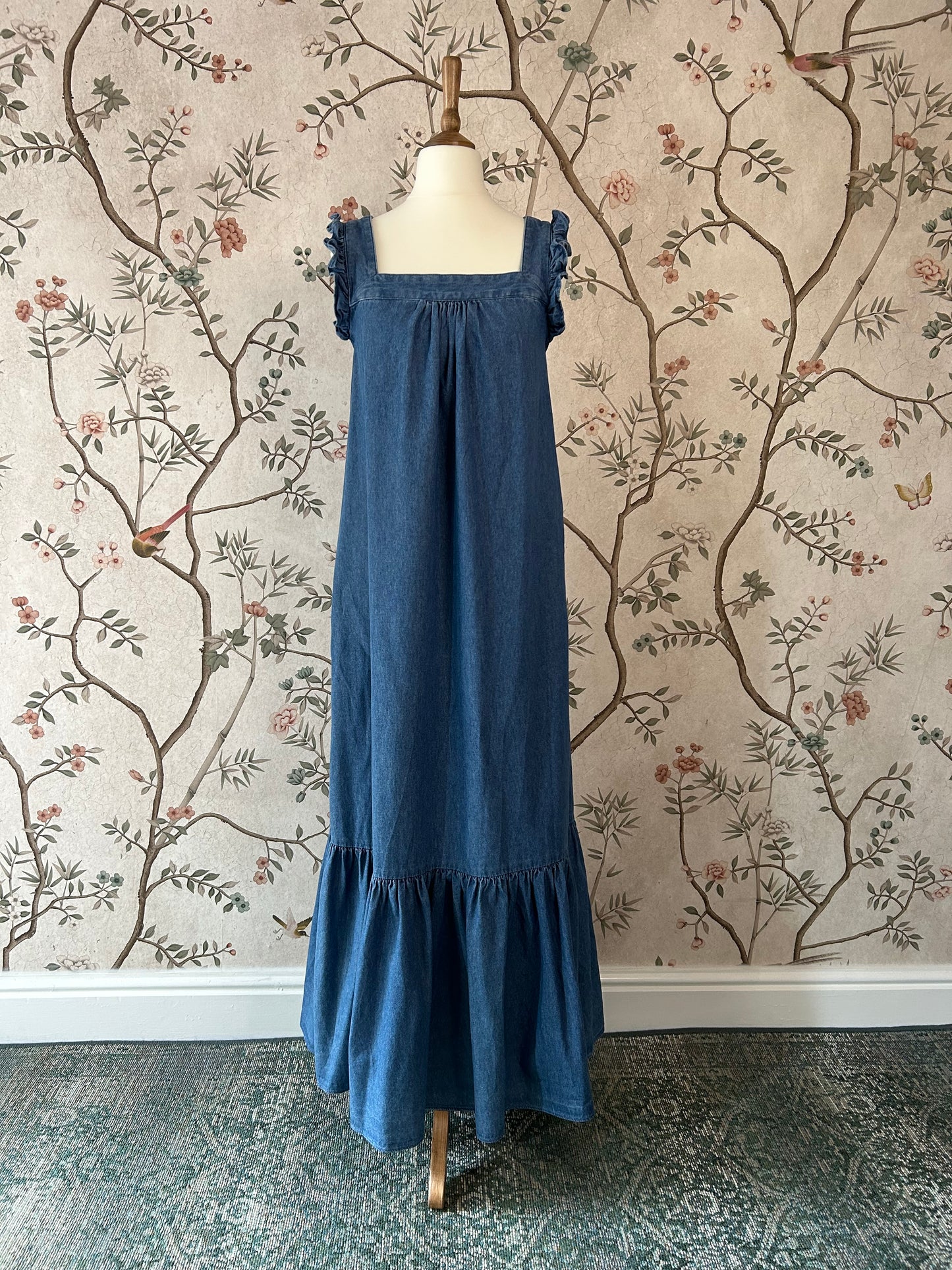 Whistles Flounce Hem, Soft Denim Maxi Dress - Uk 8