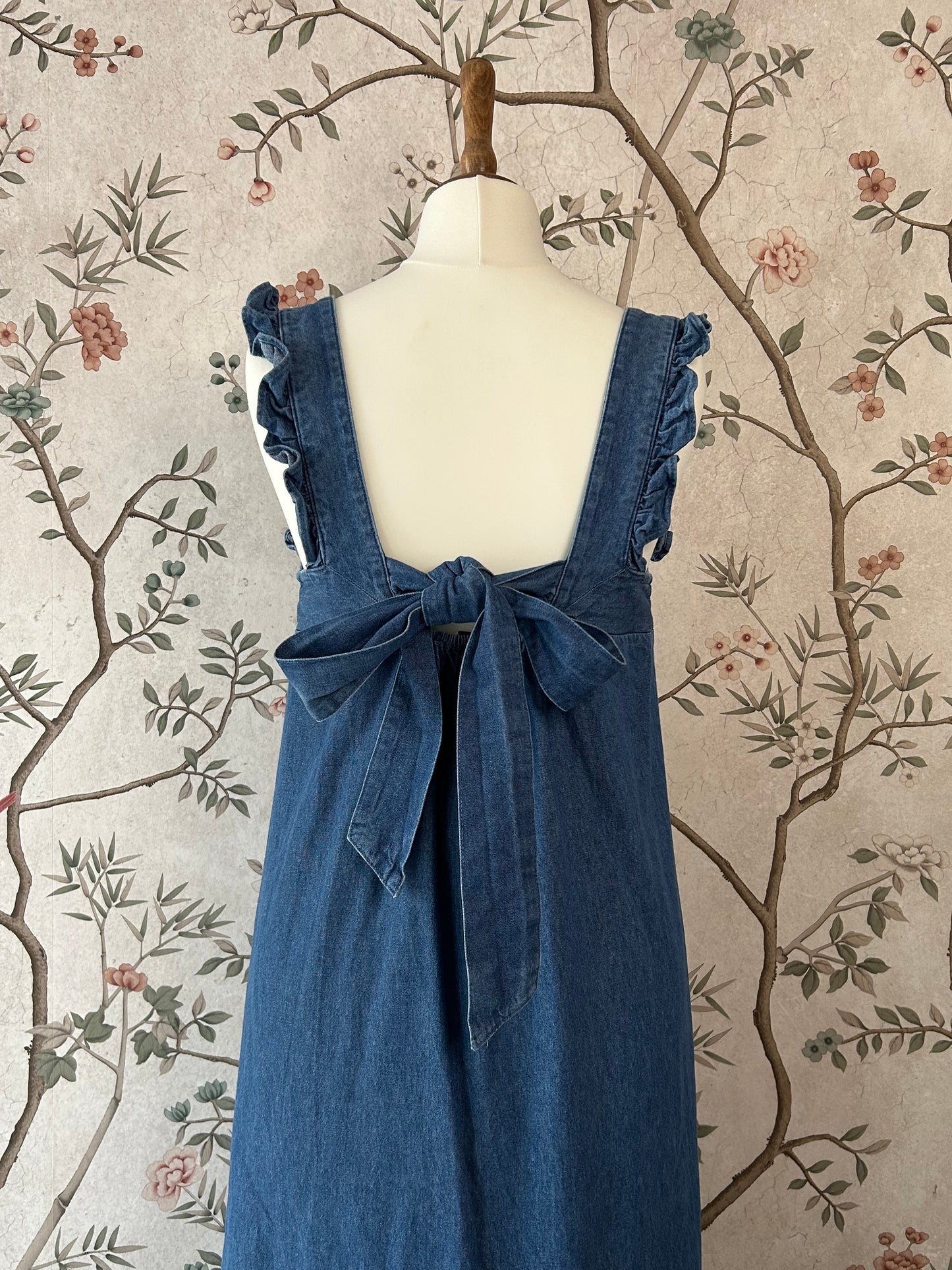 Whistles Flounce Hem, Soft Denim Maxi Dress - Uk 8