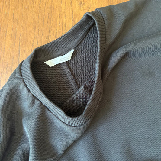 Zara Washed-Charcoal Jersey Batwing Sweat Top - Small / UK 8 to 10