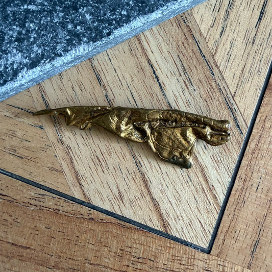 1970's Brutalist Molten Shard Brooch With Trombone Clasp