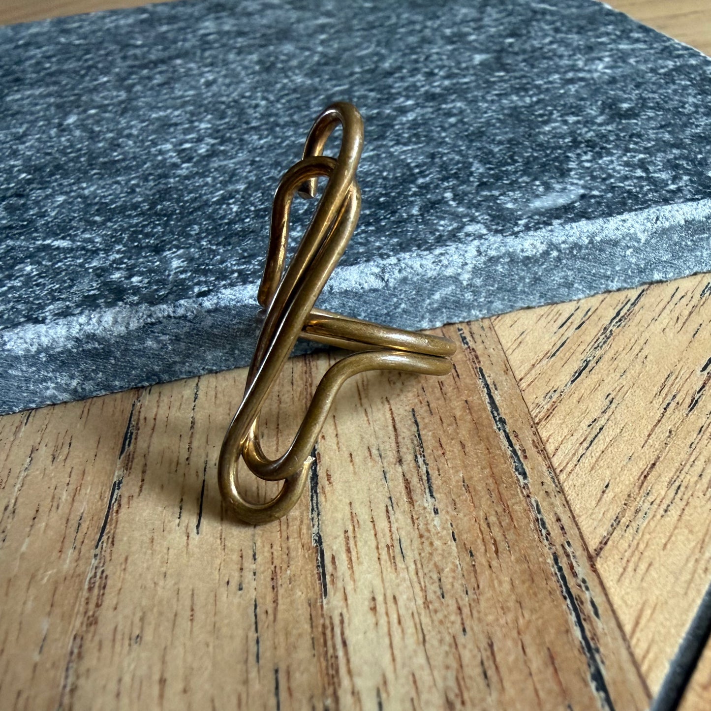 Mid-century Brass Wire Ring - Size O