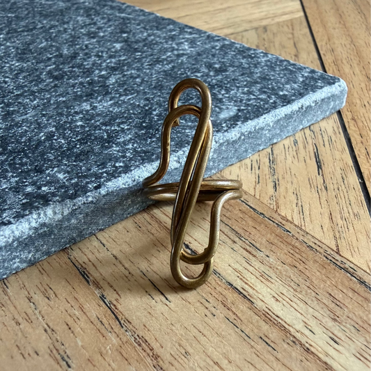 Mid-century Brass Wire Ring - Size O
